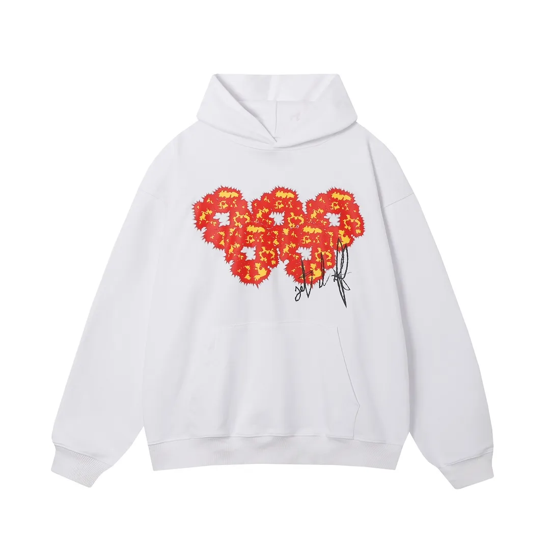 DENIM TEARS co-branded flame kapok sweatshirt Style number: D3115P220 Color: Black White Dark Gray Size: S M L XL